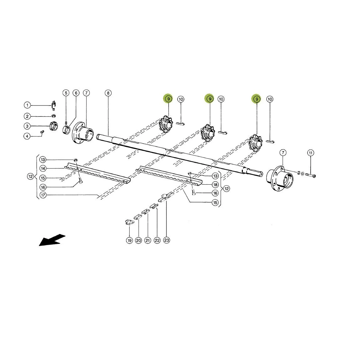 JAG - 650869.00 - Claas 9-Zahn-Schrägfördererzahnrad