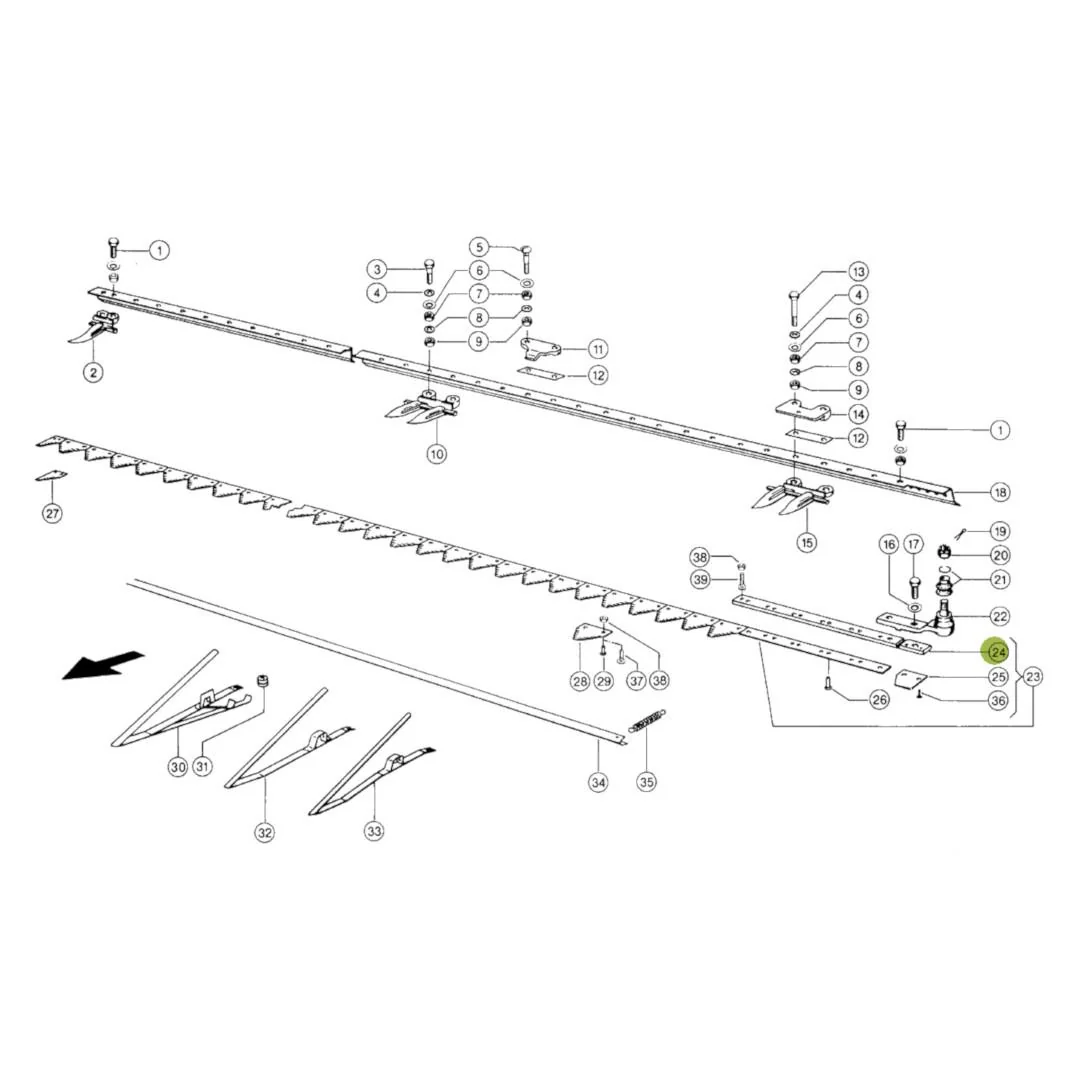 JAG - 670142-G - Montageschiene für Schneidwerkkopf Claas