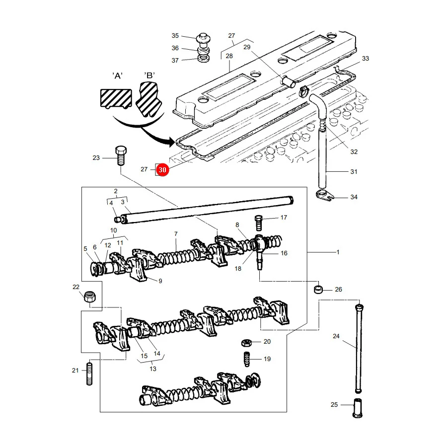JAG - 748329M1.01 - Massey Ferguson 4223927M1 Ventildeckeldichtung