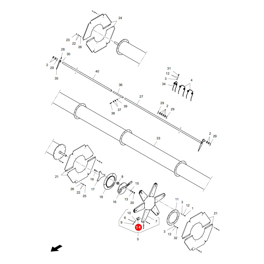 JAG - D28680117.01 - Massey Ferguson Haspelhalterung