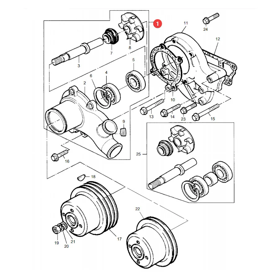 JAG - U5MW0108.03 - Kühlmittel-Wasserpumpe Massey Ferguson