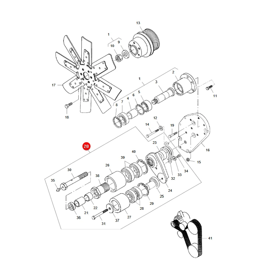 JAG - V836864296.01 - Lüfterantriebsriemenspanner Massey Ferguson