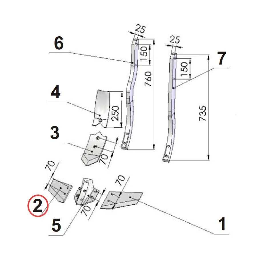 Kramp - 1738050040N - Rechter Untergriff KX KOS Unia 1738/05-004/0