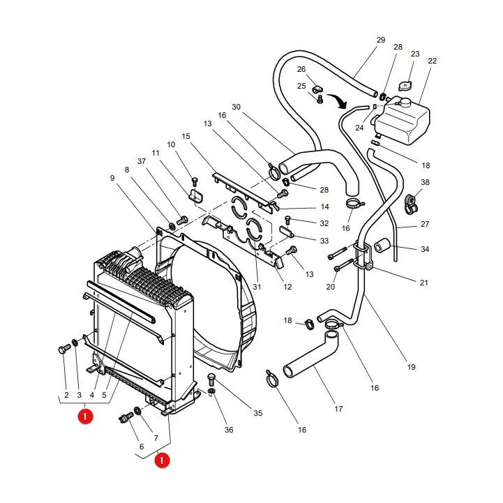 Kramp - 3787420M2N - Massey Ferguson Wasserkühler