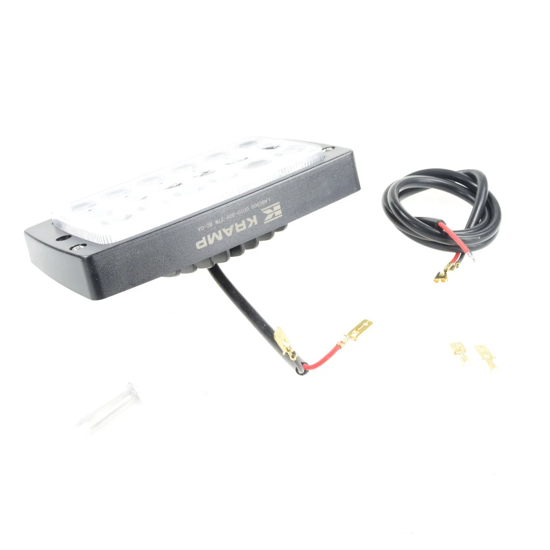 Kramp - LA80300 - LED-Arbeitsleuchte, 27 W, 3375 lm, rechteckig, 10-30V, weiß, AMP-Stecker, kombiniert, 18 LED, Kramp
