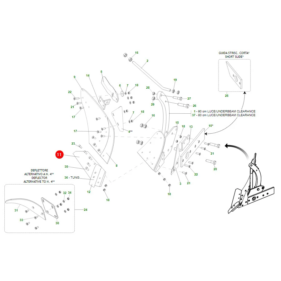 Maschio Gaspardo - A51908100R - Rechter Pflugschar
