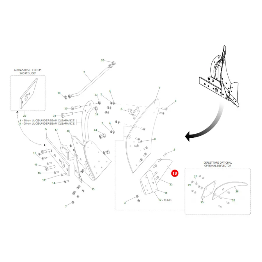Maschio Gaspardo - A51908110R - Linker Pflugschar