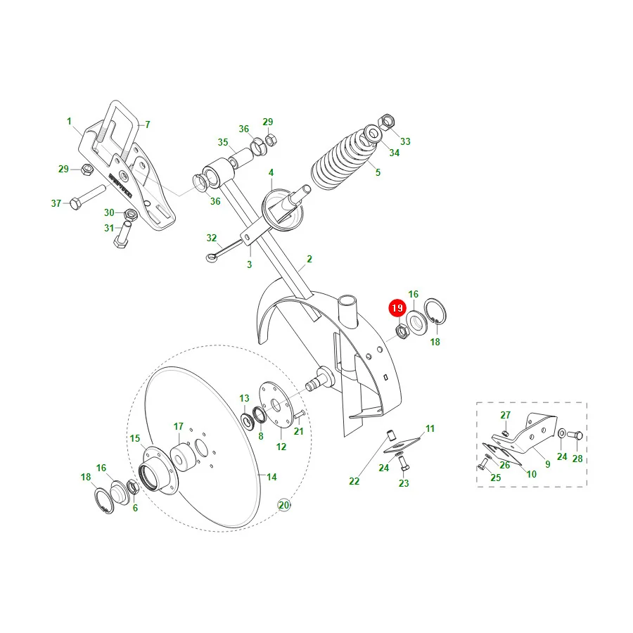 Maschio Gaspardo - F01200442R - Mutter M16 x 1,5