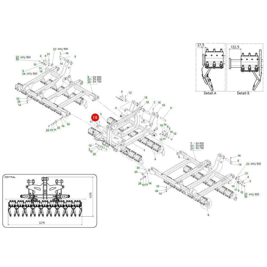 Maschio Gaspardo - F02100144R - Stift 8x50