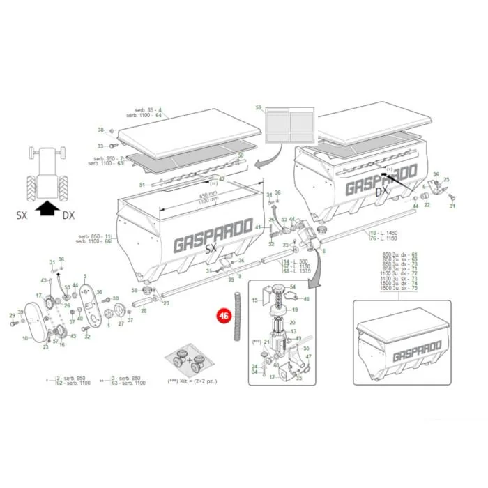 Maschio Gaspardo - F03100561R - Dünger-Säschlauch Durchm. 35