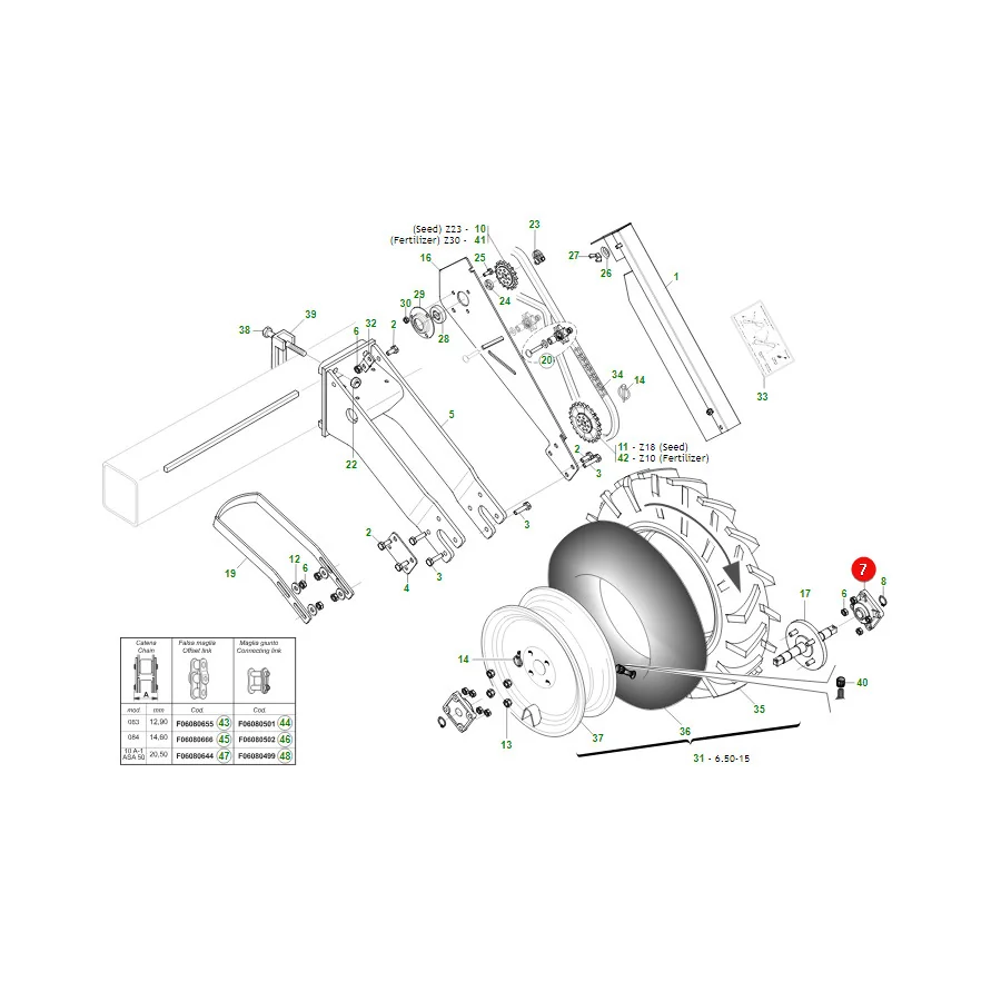 Maschio Gaspardo - F04100137R - Lager mit Gehäuse