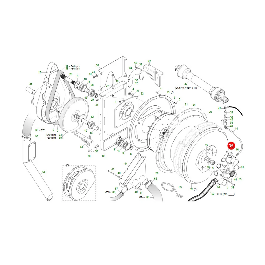 Maschio Gaspardo - F05050020R - Abdeckung