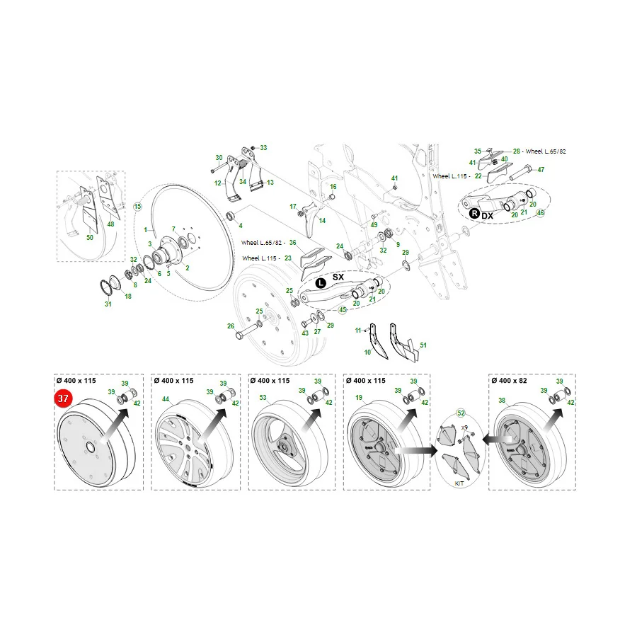 Maschio Gaspardo - F06120406R - Tiefeneinstellrad