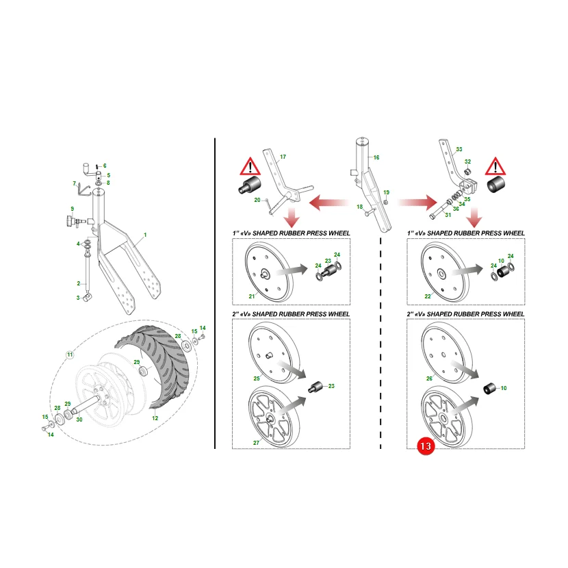 Maschio Gaspardo - F06120408R - Gummidruckrad