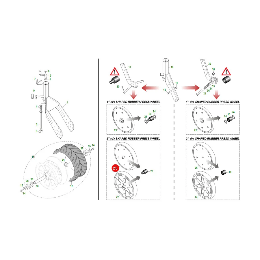 Maschio Gaspardo - F06120440R - Druckrad
