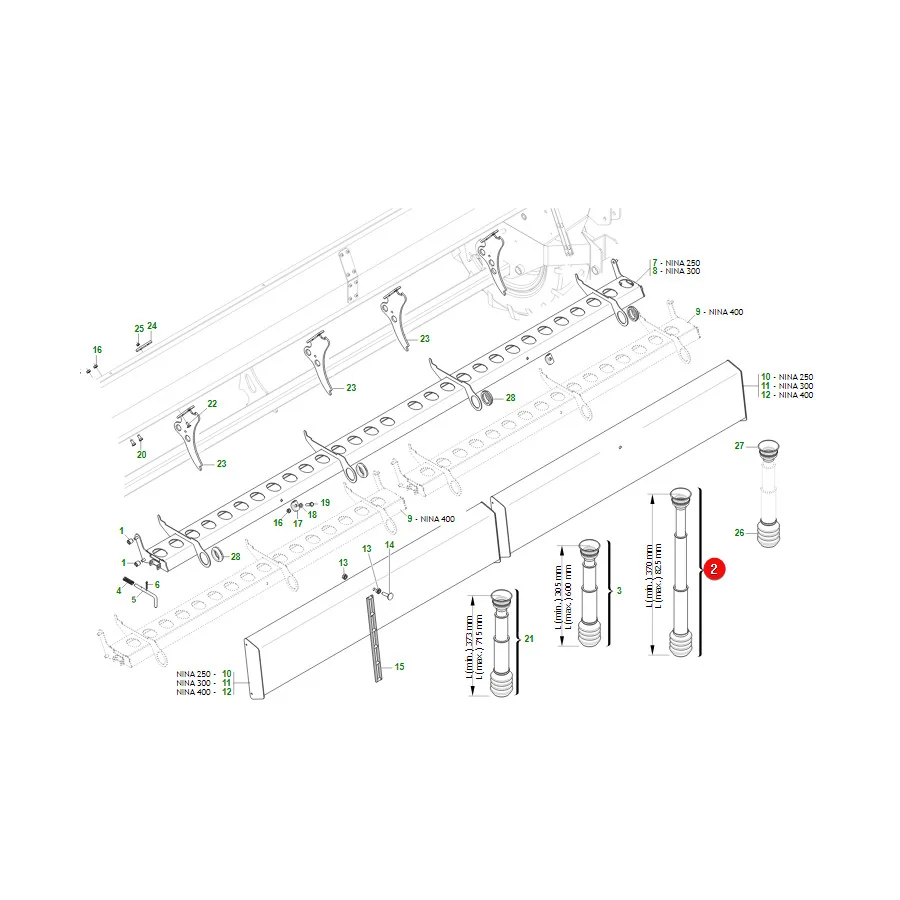 Maschio Gaspardo - G07002742R - Langes Teleskoprohr