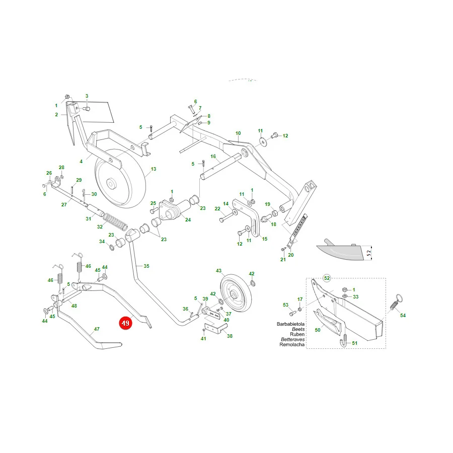Maschio Gaspardo - G16620710R - Rechter Schaberarm
