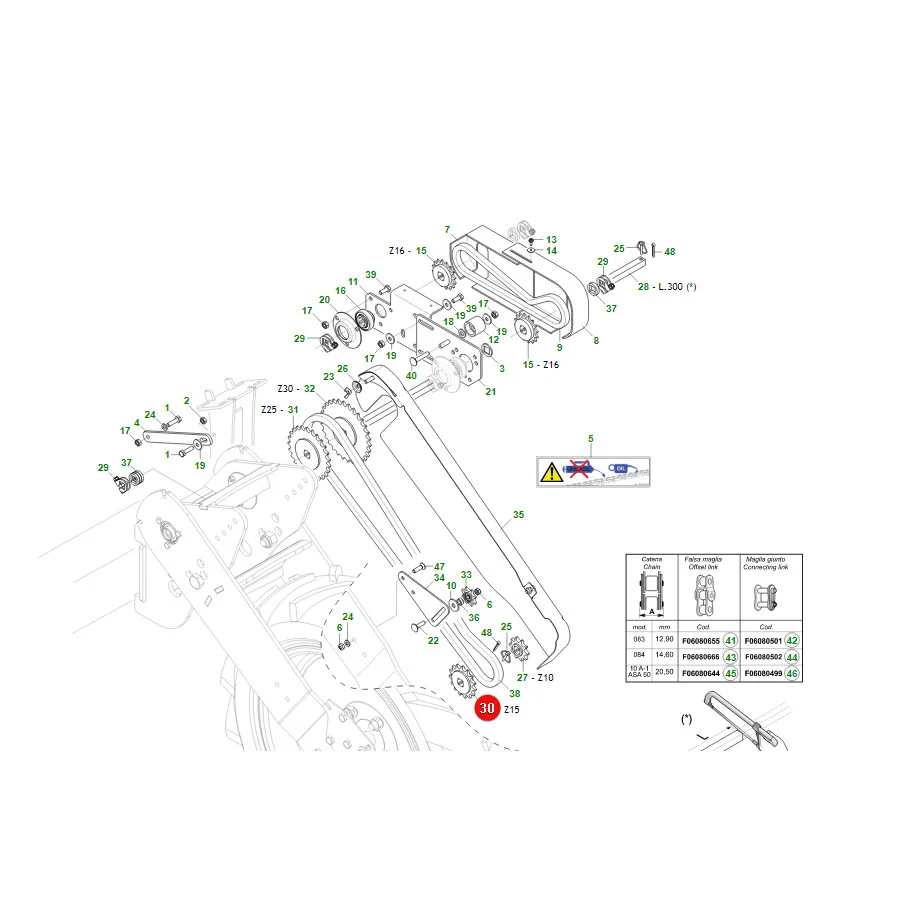 Maschio Gaspardo - G16630390R - getriebe Z15