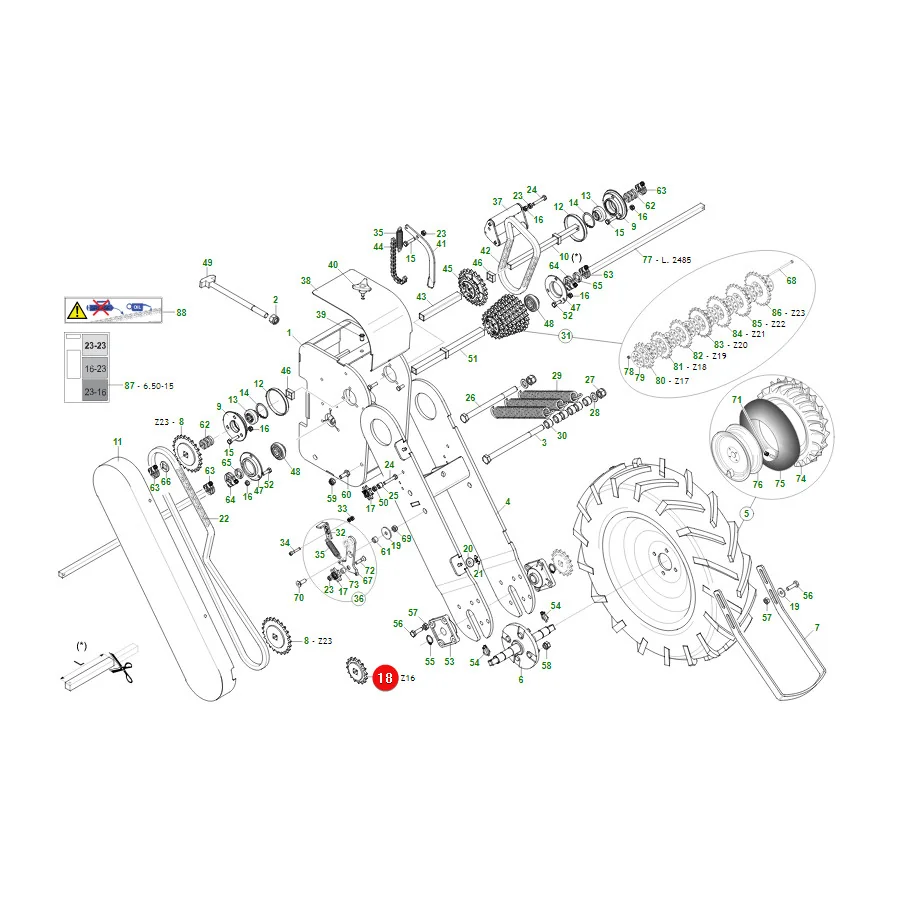 Maschio Gaspardo - G16630400R - Getriebe Z16