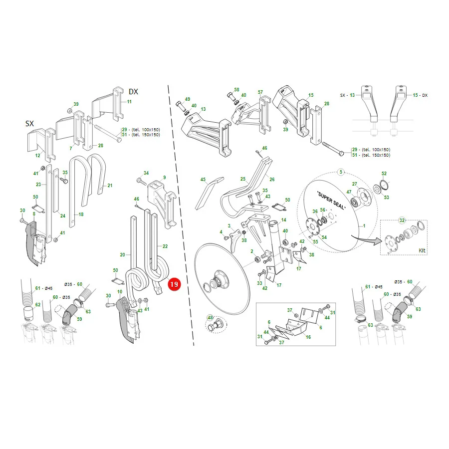 Maschio Gaspardo - G18902770R - Rechte Scharfeder