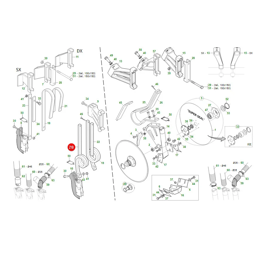Maschio Gaspardo - G18902780R - Linke Scharfeder