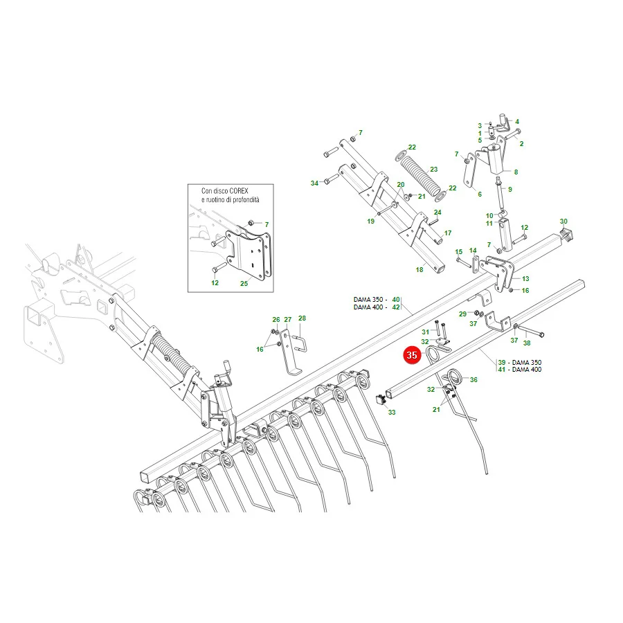 Maschio Gaspardo - G18903640R - Kurze Abstreiferfeder