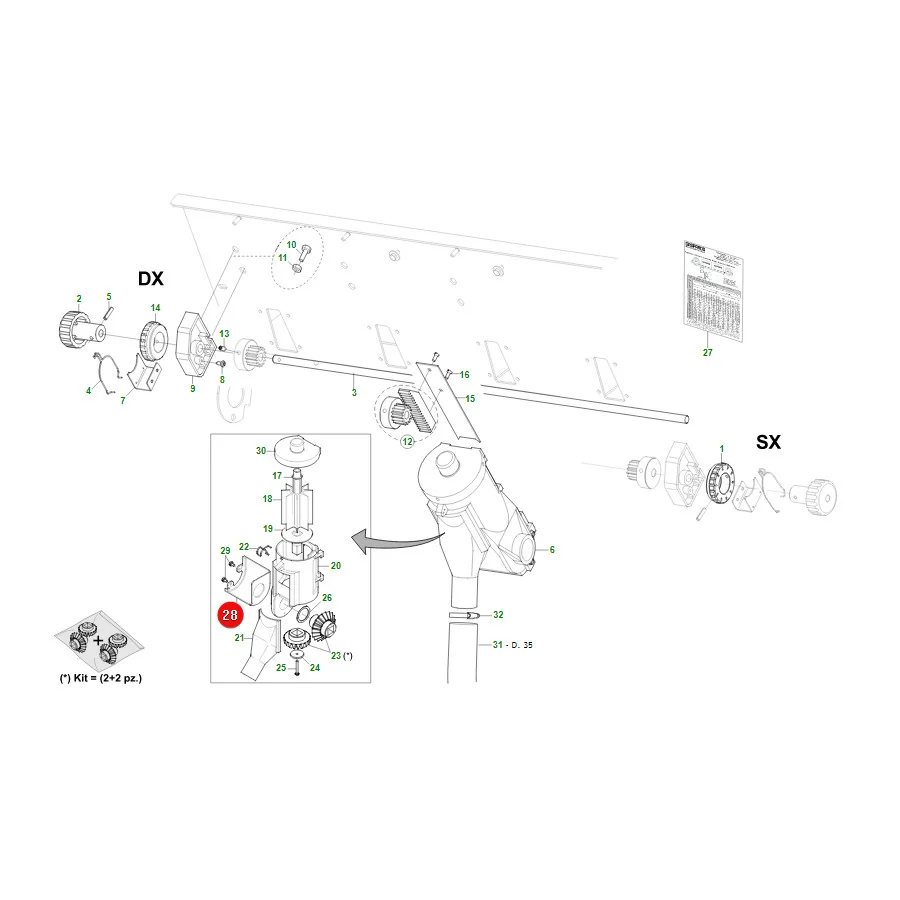 Maschio Gaspardo - G19002850R - Getriebeabdeckung