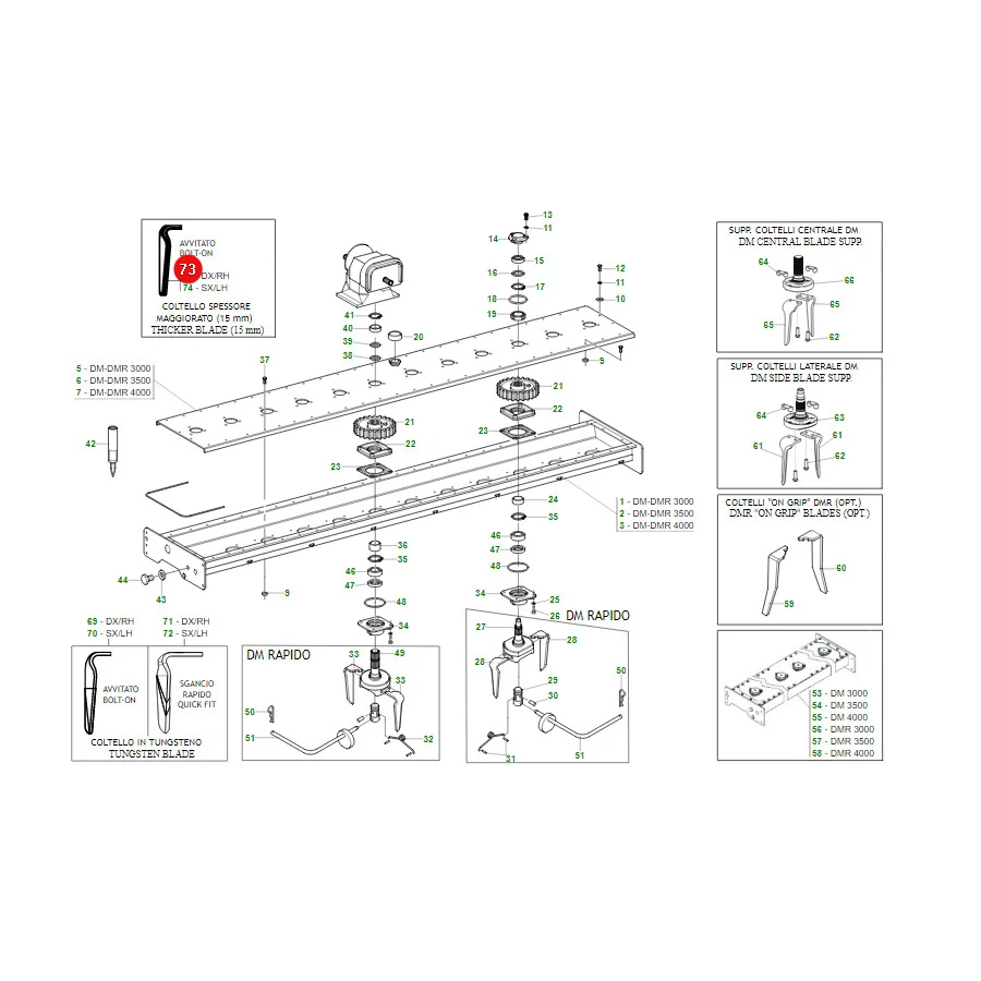 Maschio Gaspardo - M36100215R - Rechter Zahn 15 mm