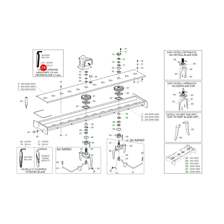 Maschio Gaspardo - M36100216R - Linker Zahn 15 mm