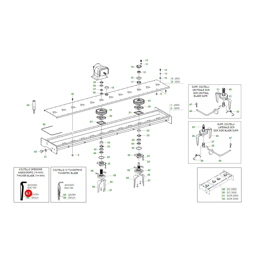 Maschio Gaspardo - M38100222R - rechter Zahn 14 mm