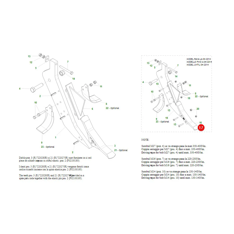 Maschio Gaspardo - R17820661R - Artiglio-Grubbermeißel