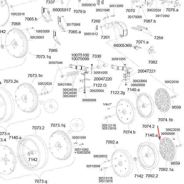 Monosem - MN10200145 - Hälfte des Andruckrades 50 mm 7092.1A