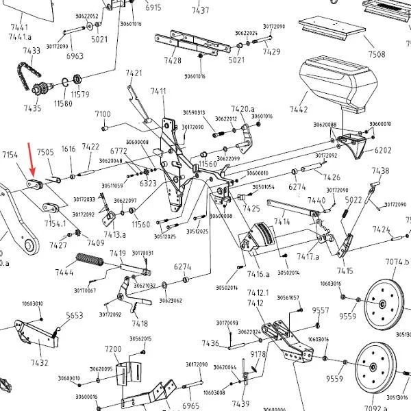 Monosem - MN10200157 - Spanner mit Doppelrolle der Säsektion 7154