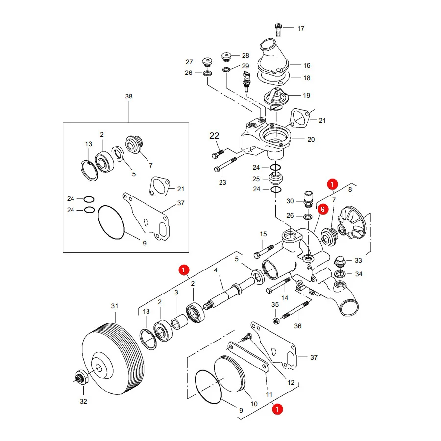 OMP - 836766976.01 - Wasserpumpe Massey Ferguson