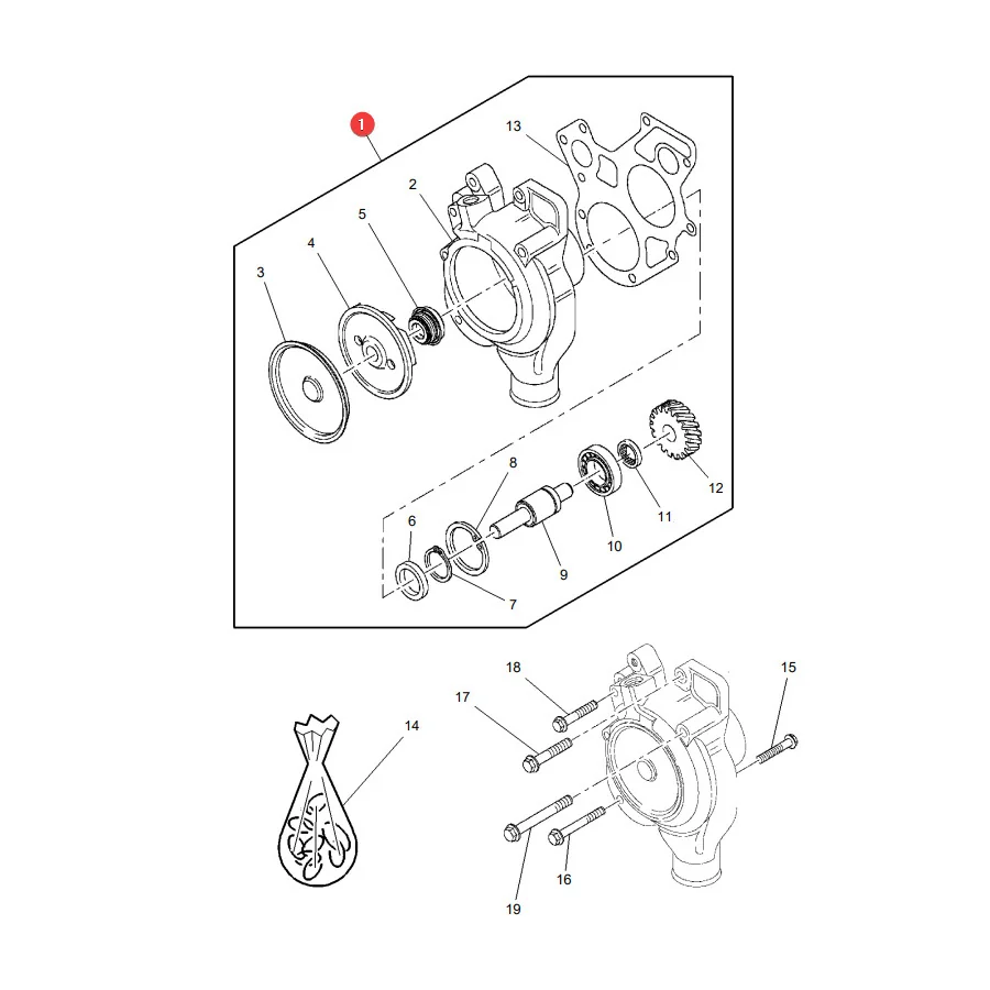 OMP - OMP159.555 - Massey Ferguson Wasserpumpe