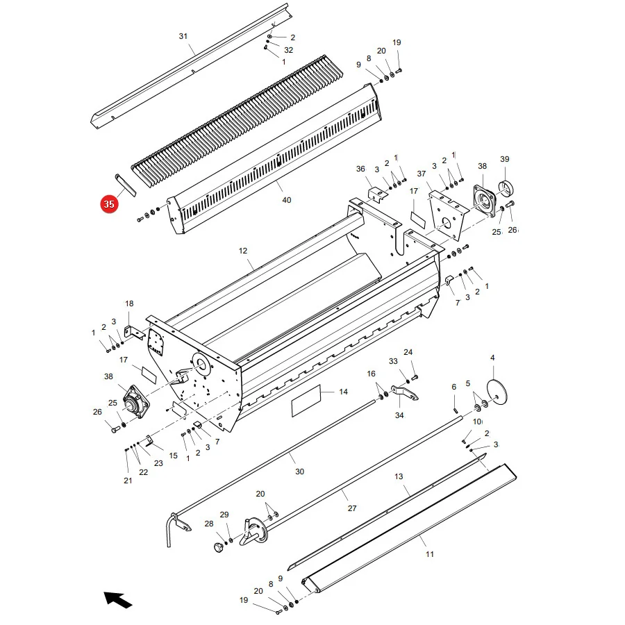 Rasspe - 1322233C2.01 - Gegenmesser Häcksler Massey Ferguson D49005700
