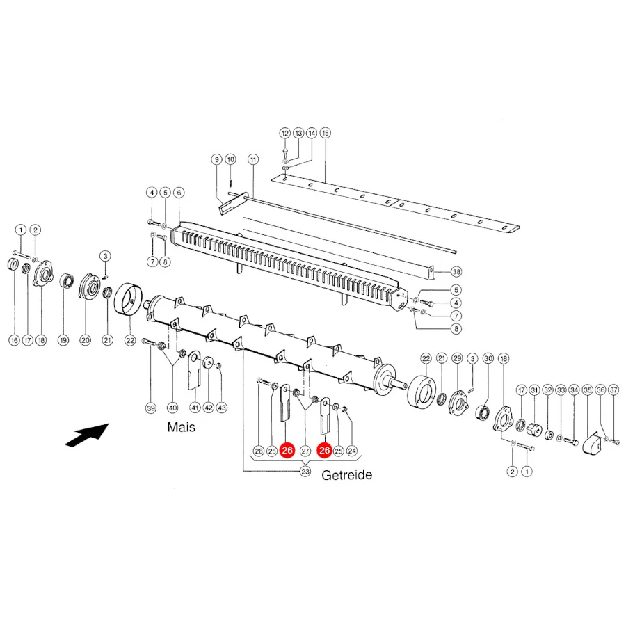 Rasspe - 755784.01 - Gezahntes Messer für Häcksler Claas