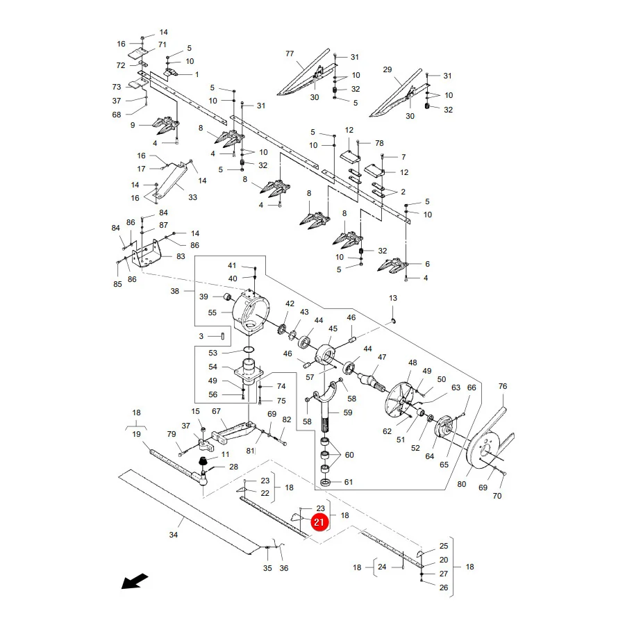 Rasspe - D44103700.41 - Massey Ferguson Messerklinge