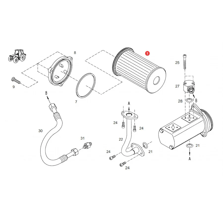 SF-Filter - HY90370 - Hydraulikölfilter für Getriebe