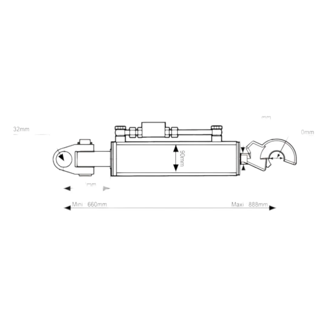 Sparex - S.150074 - Hydraulikkupplung John Deere AL219002 Kat. 3/3 Gelenk 660-888 mm