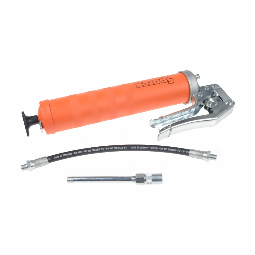 Sparex - S.3204 - Einhand-Fettpresse mit Schlauch und Rohr 400 g