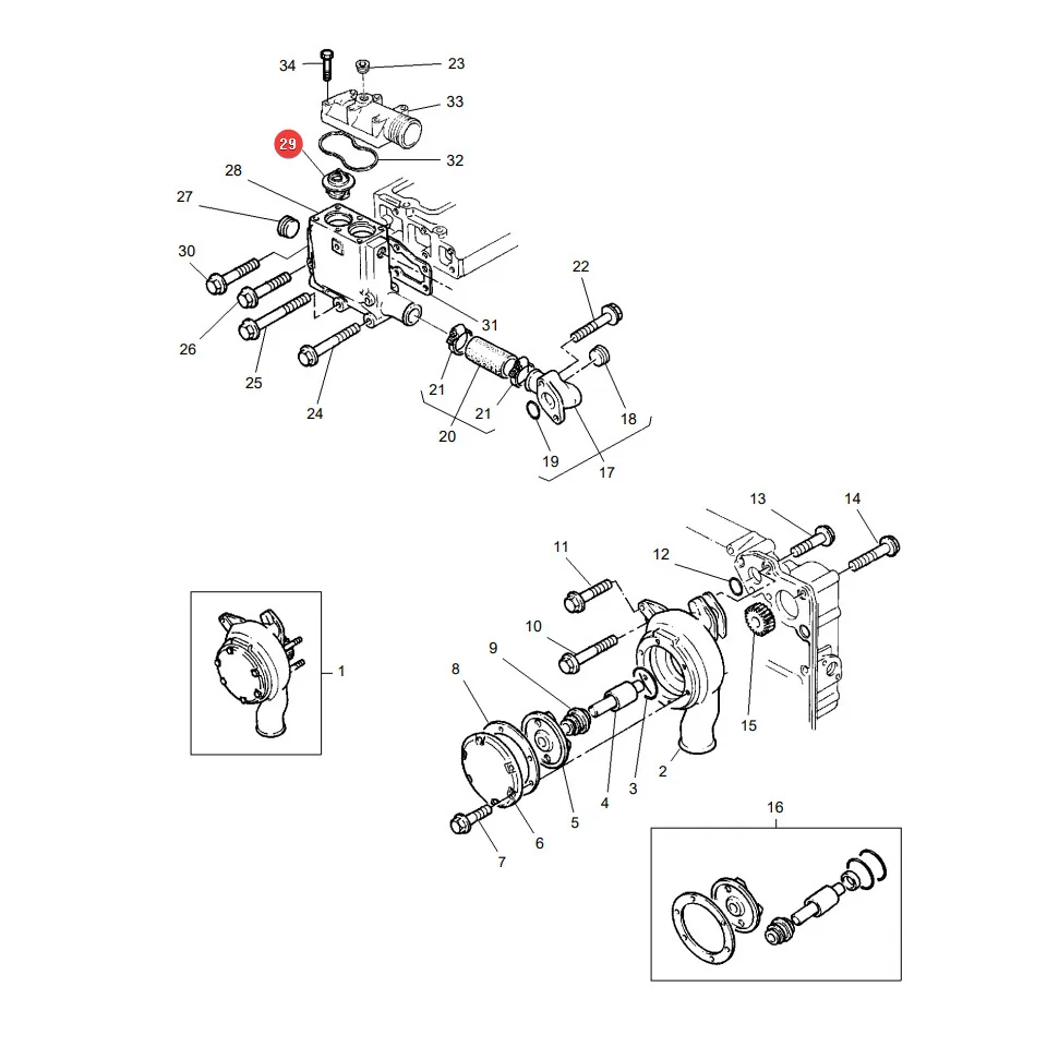Sparex - S.40087 - Wasserthermostat Massey Ferguson