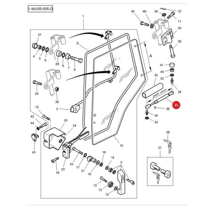 Stabilus - CA083313 - Gasfeder Tür Massey Ferguson 4347981M1