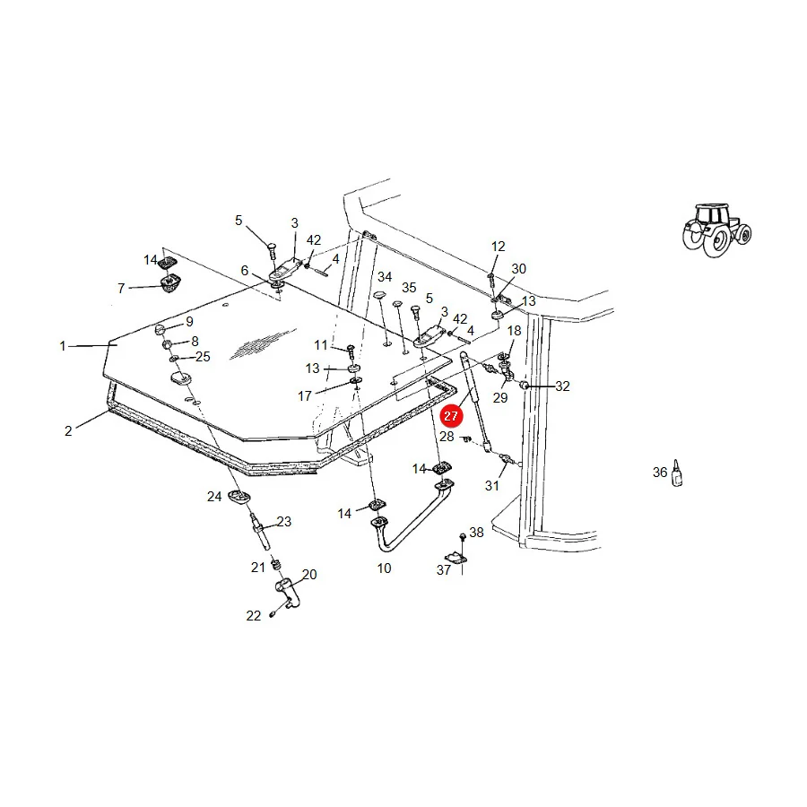Stabilus - CA592285 - Gasaktuator Tür Fendt H205810040030
