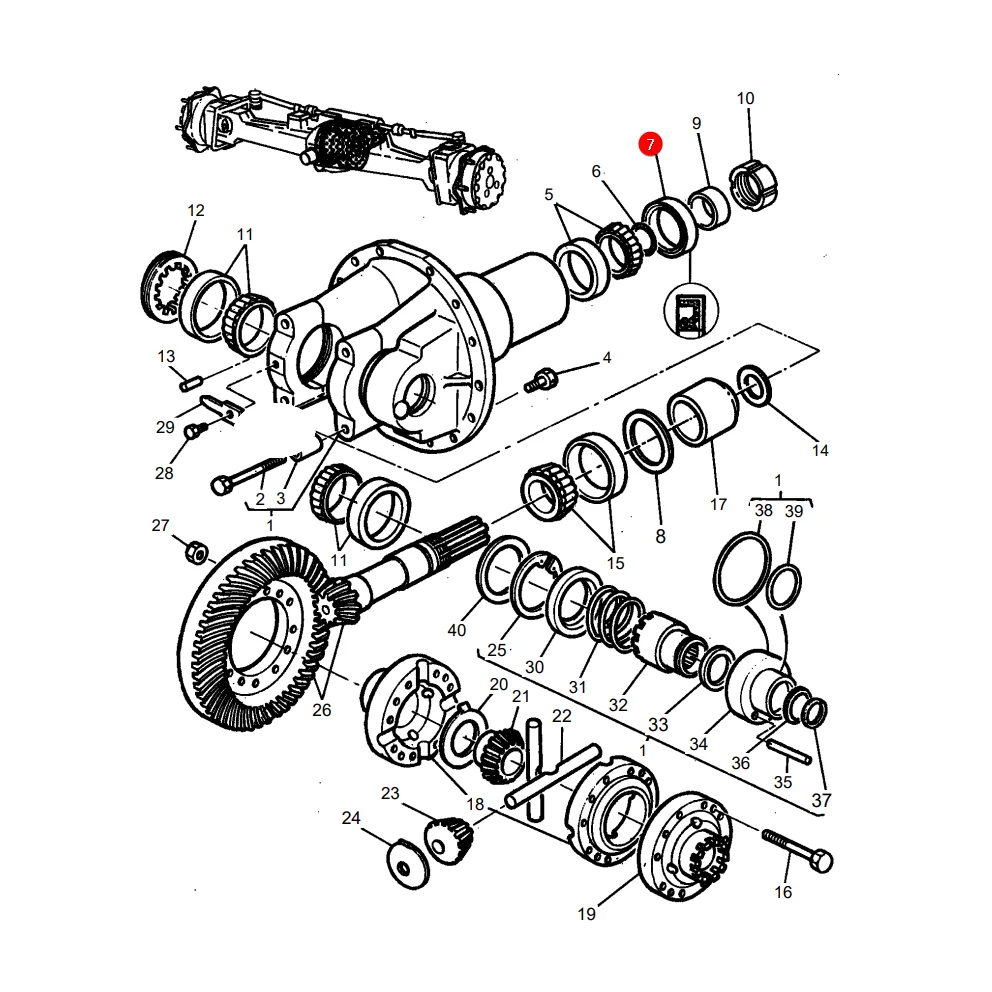 TVH - 30/355-9 - Dichtring der Vorderachse Massey Ferguson