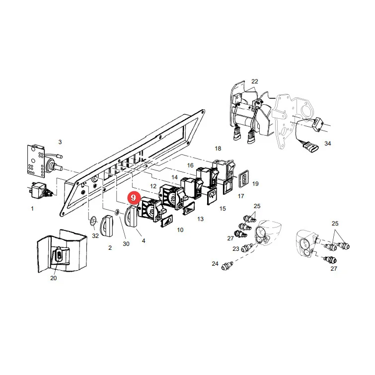 TVH - B37270 - Fendt Front-Arbeitsscheinwerfer-Schalter
