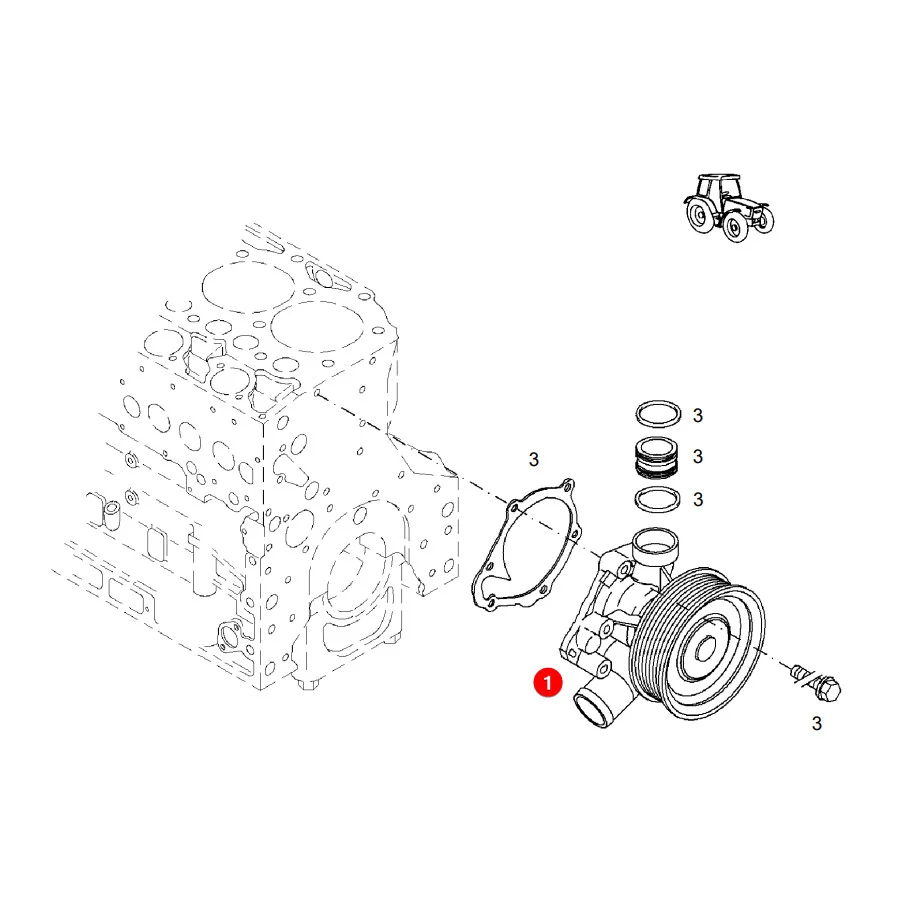 TVH - B80361 - Fendt Wasserpumpe