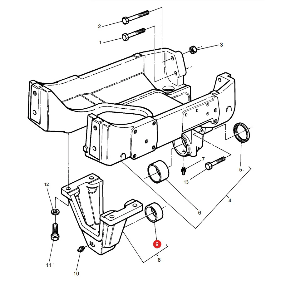 TVH - TVH/50536329 - Massey Ferguson Vorderachs-Metallbuchse 70x76x45