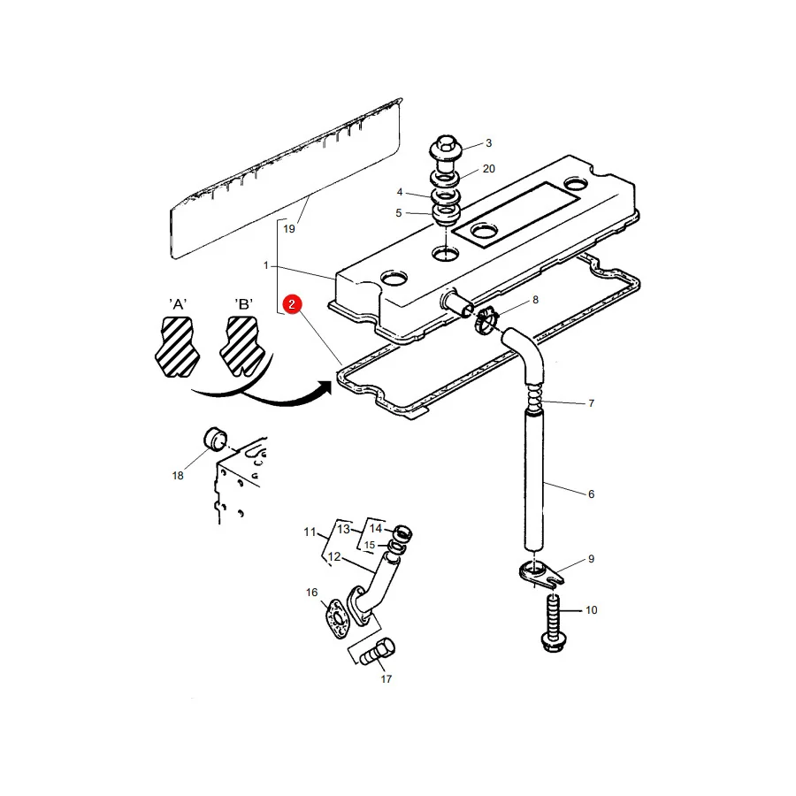 TVH - TVH/50537239 - Ventildeckeldichtung Massey Ferguson