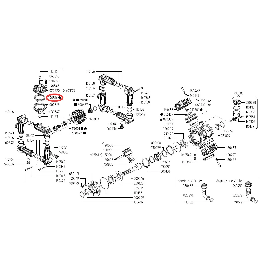 Udor - UD090314 - Luftkammermembran Kappa, RO, Zeta